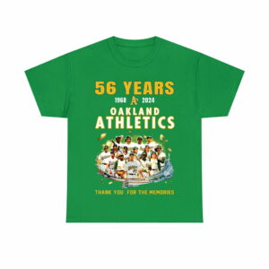 56 Years 1968-2024 Oakland Athletics Thank You For The Memories Shirt