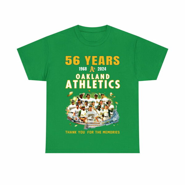 56 Years 1968-2024 Oakland Athletics Thank You For The Memories Shirt