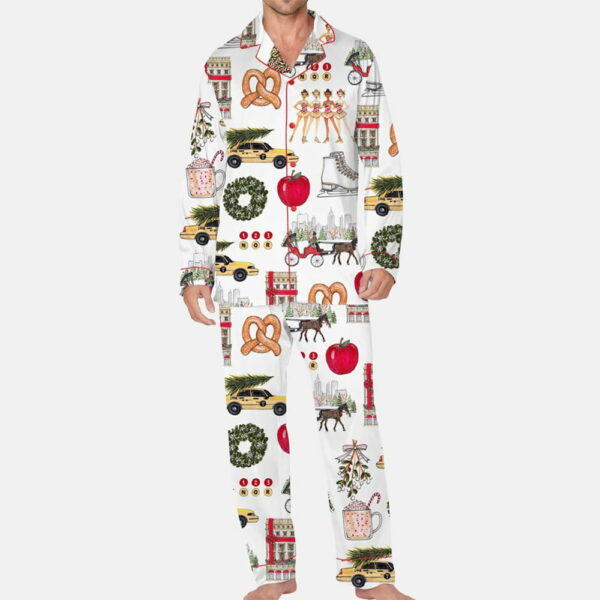 Christmas In New York Satin Pajama Set For Men