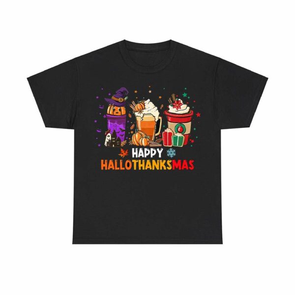 Coffee Costume Halloween Thanksgiving Christmas Happy Hallothanksmas Simple Sweatshirt 1