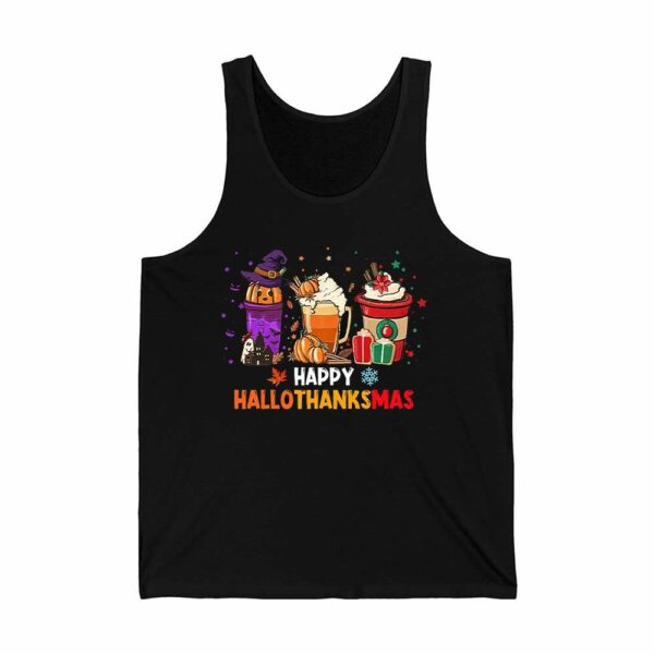 Coffee Costume Halloween Thanksgiving Christmas Happy Hallothanksmas Simple Sweatshirt 4