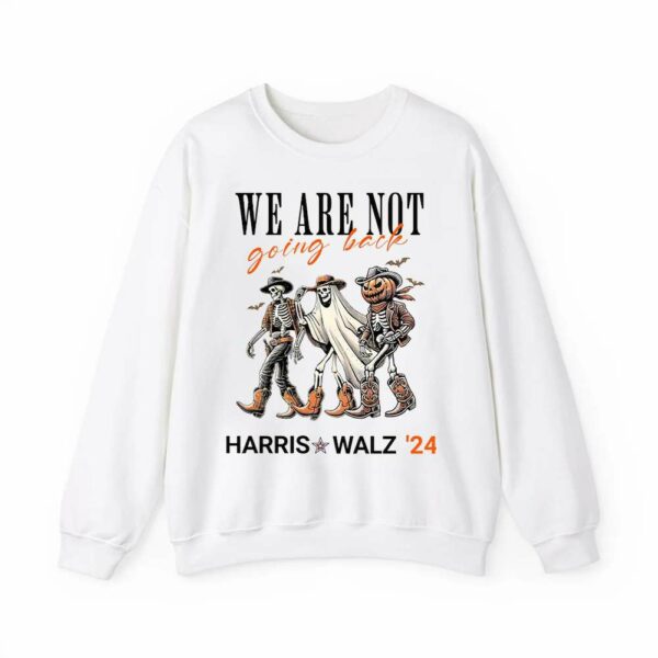 Harris Walz 2024 Halloween Skeleton We Are Not Going Back Shirt