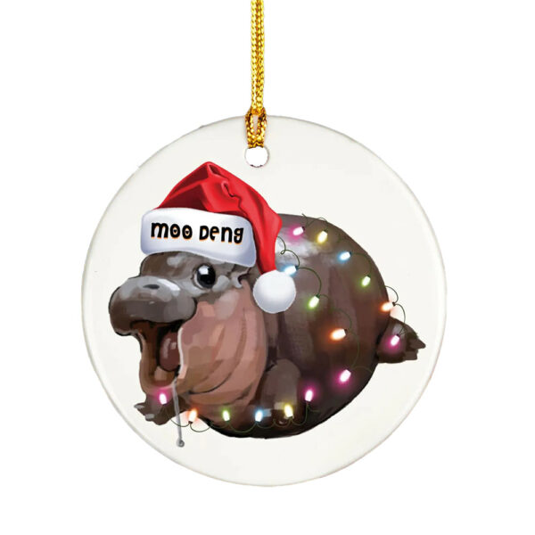 Moo Deng Christmas Lights Ornament