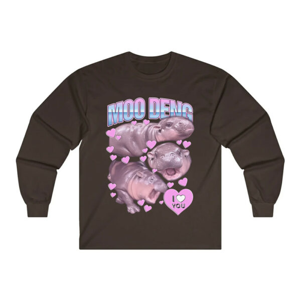 Moo Deng I Love You Cute Baby Hippo Shirt 2