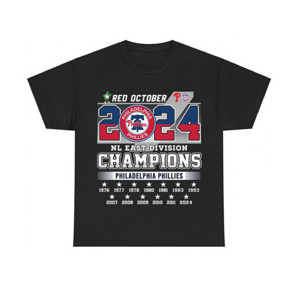 Phillies Red October 2024 NL East Division Champions Shirt