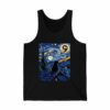 Retro Cat LA Starry Night Print T Shirt 4