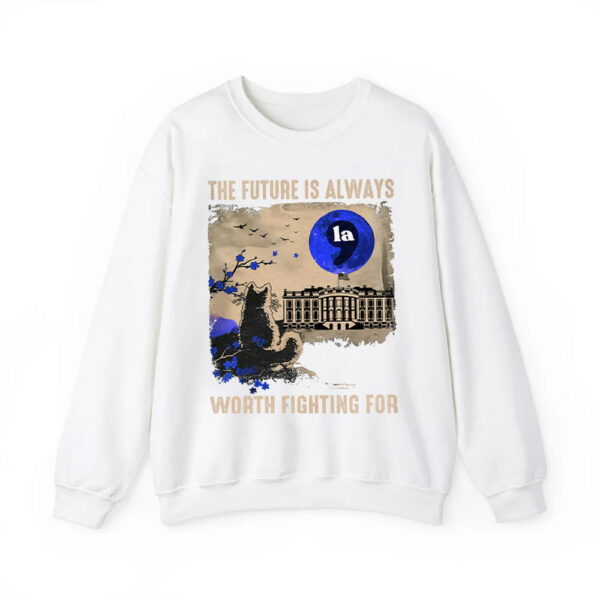 Retro Cat The Future Is Always Worth Fighting For LA Print Sweatshirt