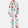 White Christmas Satin Pajama Set For Men