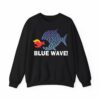 Women's Blue Fish Eating Red Fish Blue Wave 2024 Tee