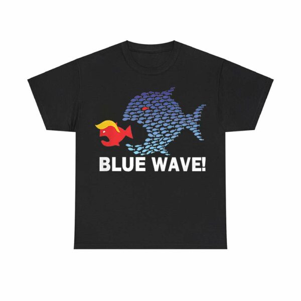 Women's Blue Fish Eating Red Fish Blue Wave 2024 Tee