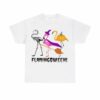 Women's Funny Flamingoween Halloween Casual V-Neck Shirt