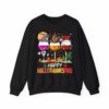 Women's Happy Hallothanksmas Wine Print Long Sleeve V-Neck T-Shirt