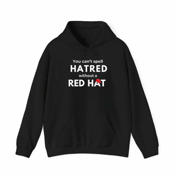 Womens You Cant Spell Hatred Without Red Hat Printed Casual V Neck T Shirt 3