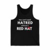 Womens You Cant Spell Hatred Without Red Hat Printed Casual V Neck T Shirt 4