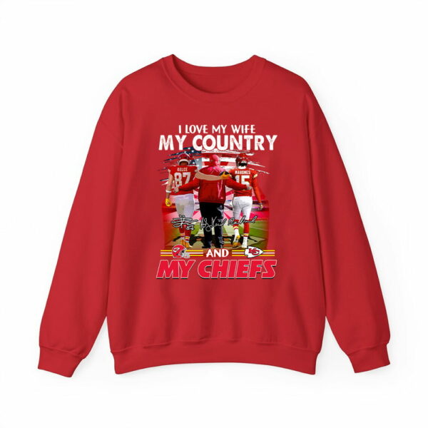 Andy Reid Kelce Mahomes I Love My Wife My Country And My Chiefs Shirt 3