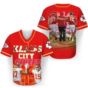 Chiefs Kelce Andy Reid Mahomes Baseball Jersey