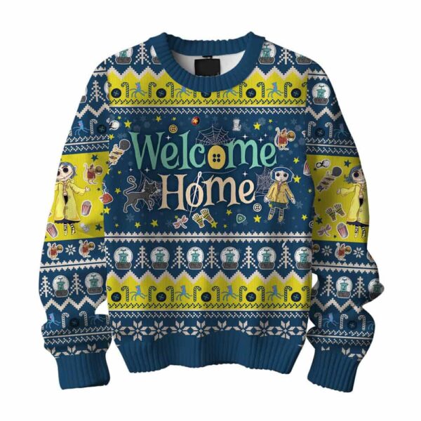 Coraline Welcome Home Ugly Christmas Sweater 2