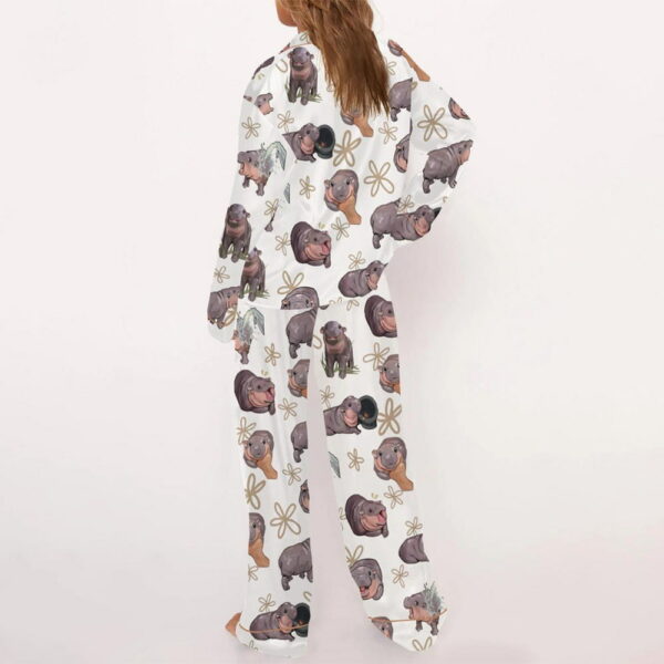 Cute Moo Deng Satin Pajama Set 4