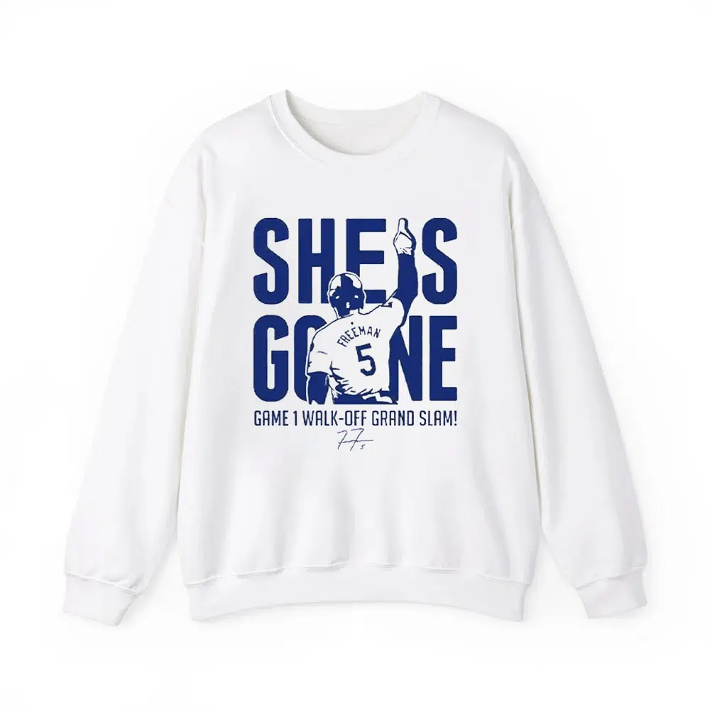 Freddie Freeman She Is Gone Game 1 Walk-Off Grand Slam Shirt 3 Freddie Freeman She Is Gone Game 1 Walk Off Grand Slam Shirt 3
