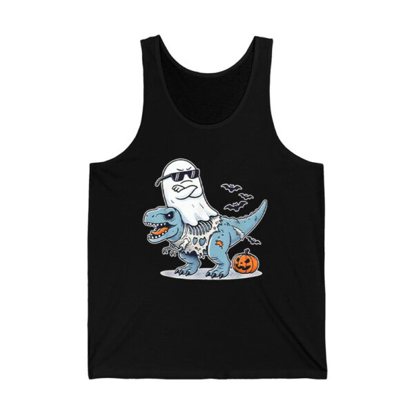 Halloween Ghost Riding Zombie T Rex Shirt 4