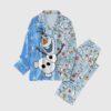 Let It Go Blue Snowman Christmas Pajamas Set