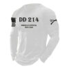 Mens DD214 America Official Man Card Print Casual Long Sleeve T Shirt 3