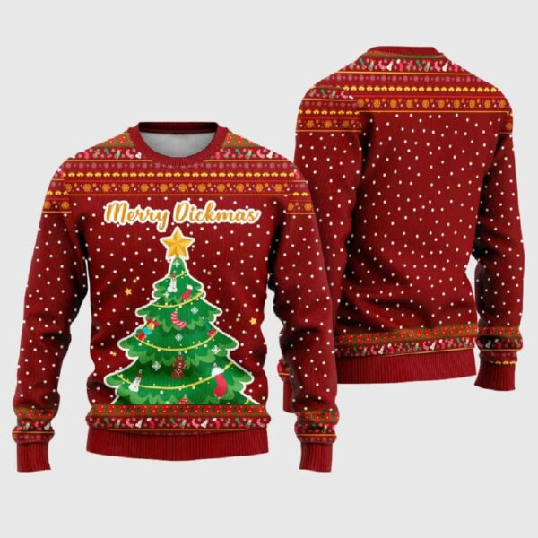 Merry Dickmass Tree Funny Ugly Christmas Sweater 1