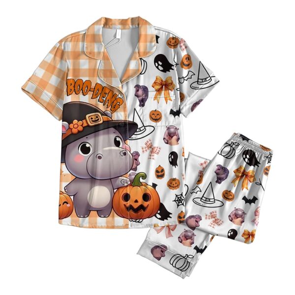 Moo Deng Boo-Deng Halloween Pajama Set