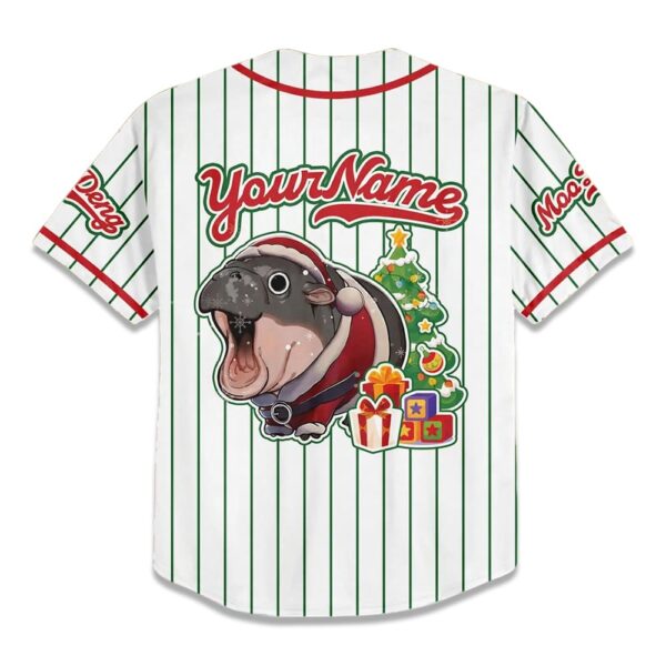 Moo Deng Christmas Personalized Baseball Jersey 3