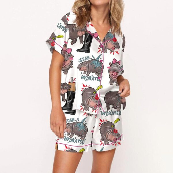 Moo Deng Satin Pajama Set