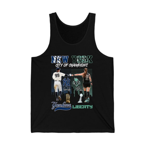 NY City Of Champions Aaron Judge Yankees Sabrina Ionescu Liberty Shirt 2