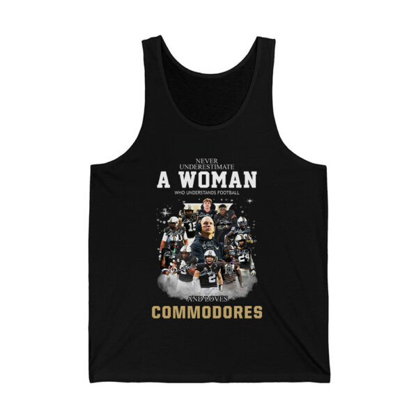 Never Underestimate A Woman Who Understands Football And Loves Commodores Shirt 4