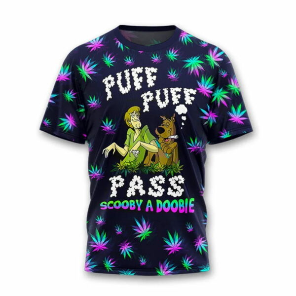 Scooby A Doobie Puff Puff Pass Neon Weed Shirt