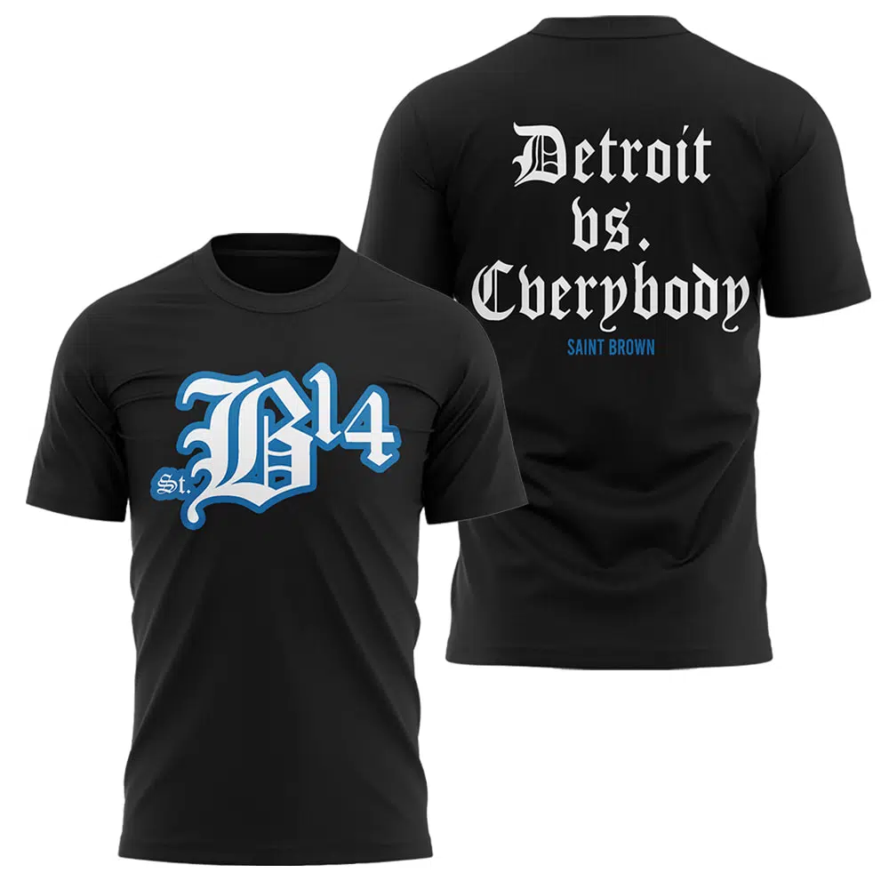 St.Bl4 Detroit Vs Everybody Saint Brown Shirt St.Bl4 Detroit Vs Everybody Saint Brown Shirt