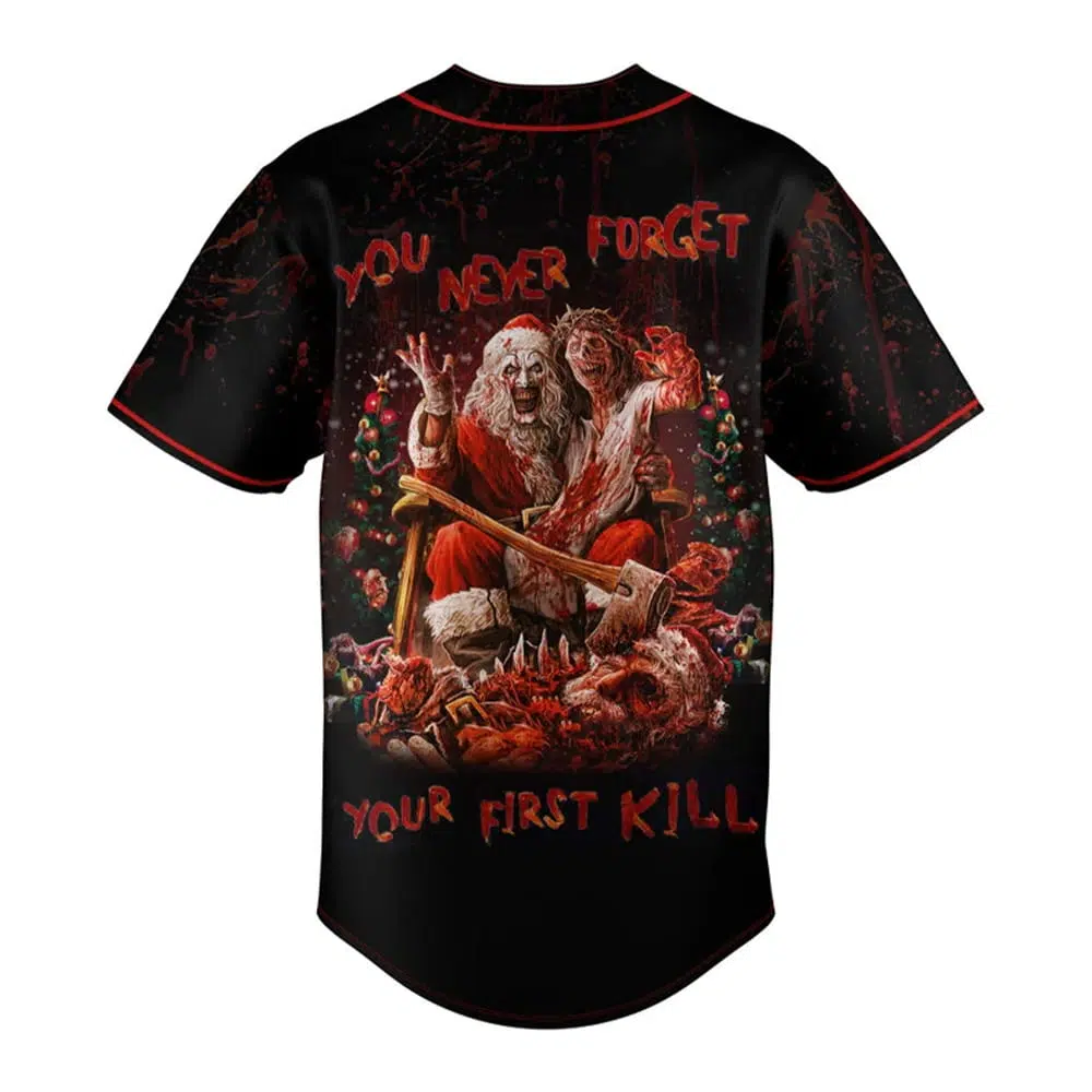 Terrifier 3 You Never Forget Your First Kill Baseball Jersey 3 Terrifier 3 You Never Forget Your First Kill Baseball Jersey 3