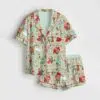 1950s Retro Vintage Christmas Satin Pajama Set 6 1950s Retro Vintage Christmas Satin Pajama Set
