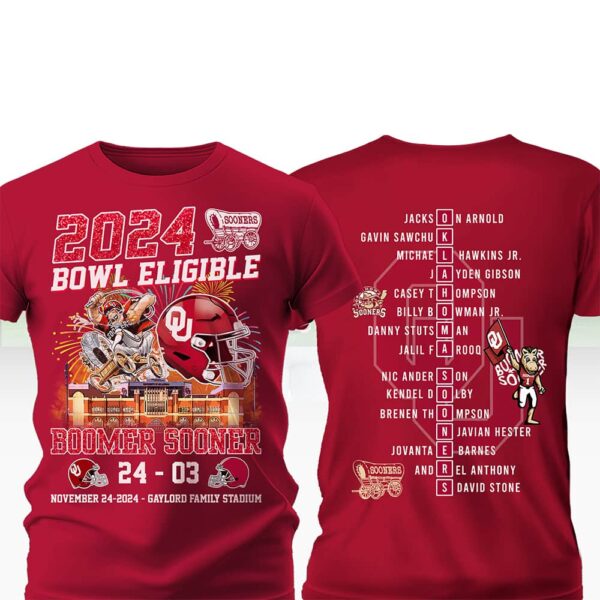 2024 Bowl Eligible Boomer Sooner 24-03 Alabama Shirt