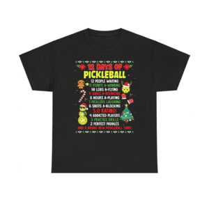 Christmas 12 Days Of Pickleball Shirt