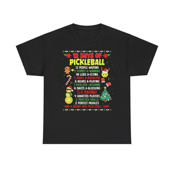 Christmas 12 Days Of Pickleball Shirt