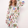 Christmas Paris Satin Pajama Set