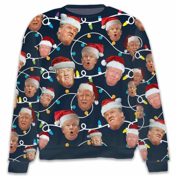 Funny Trump Face 2024 Ugly Sweater 3