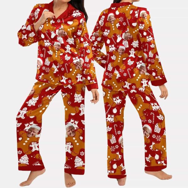 Gingerbread Trump Face Christmas Pajamas Set 2