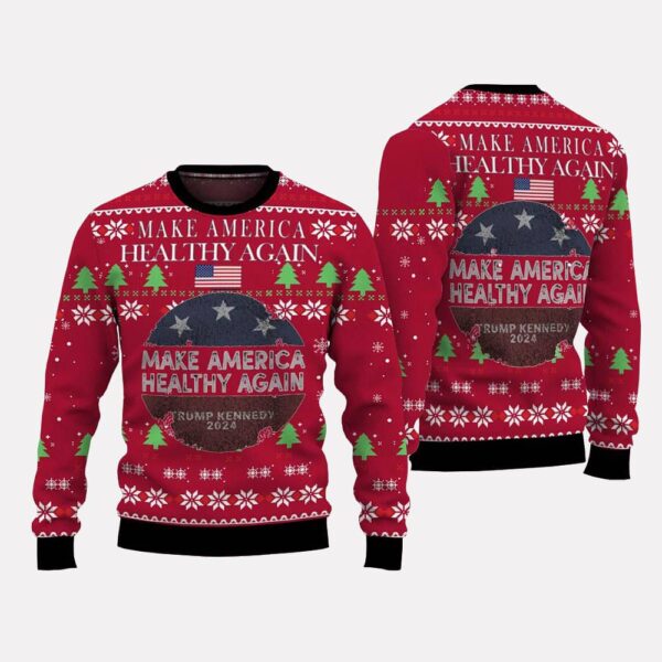 Make America Healthy Again Trump Kennedy 2024 Christmas Ugly Sweater 2