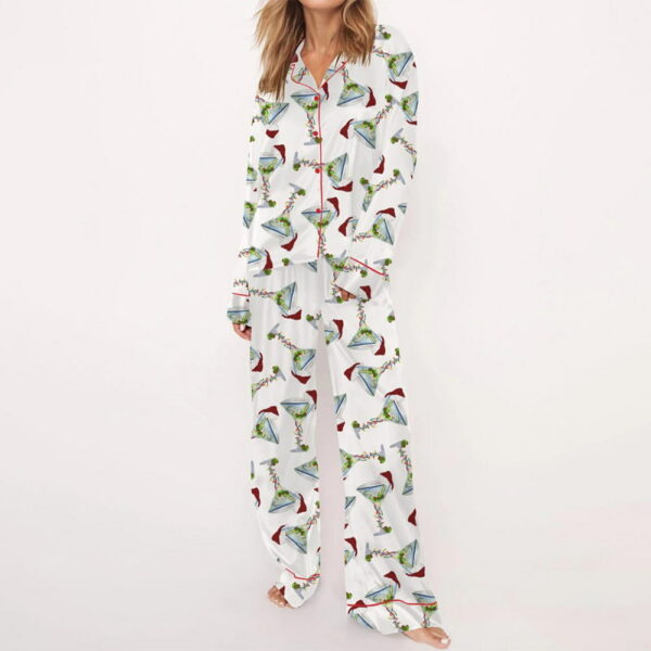 Martini Christmas Satin Pajama Set For Women 2