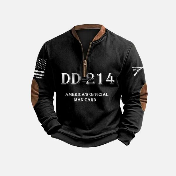 Mens DD214 Americas Official Man Card Printed Sweatshirt