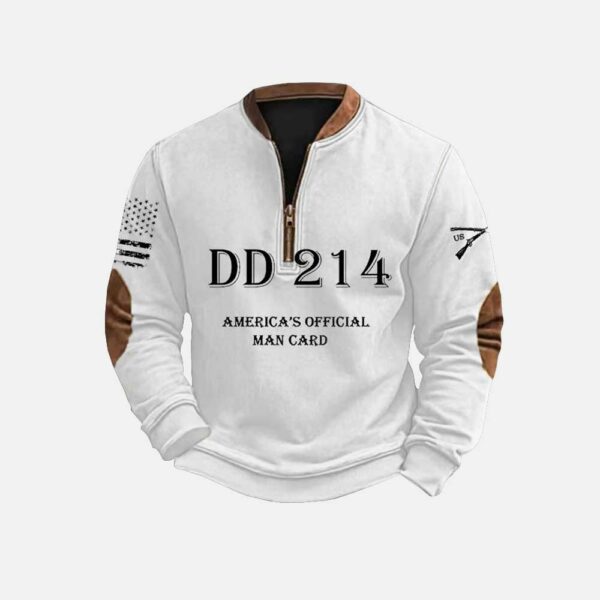 Mens DD214 Americas Official Man Card Printed Sweatshirt 2