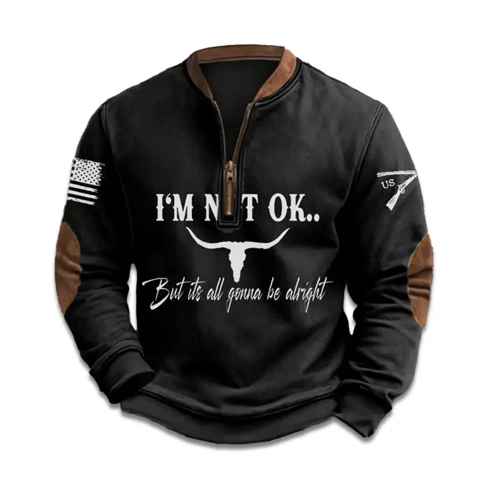 Mens Im Not Ok But Its All Gonna Be Alright Printed Sweatshirt Mens Im Not Ok But Its All Gonna Be Alright Printed Sweatshirt