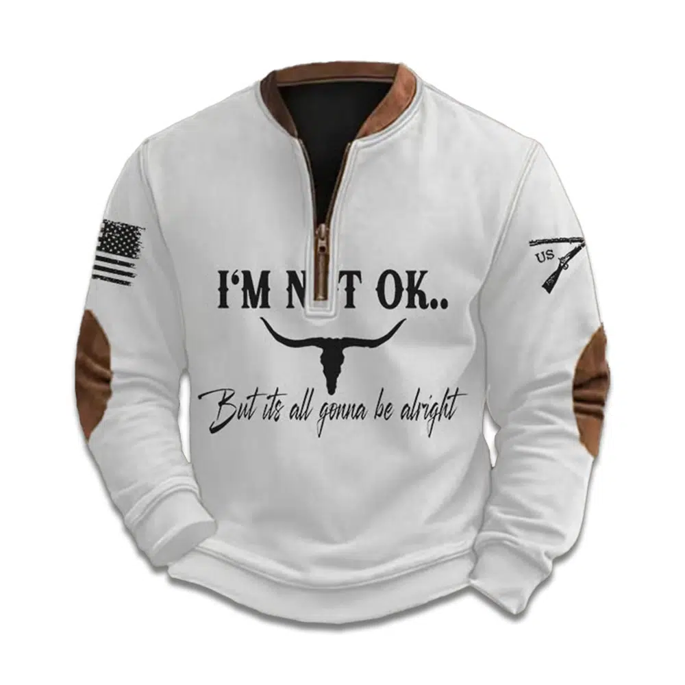 Mens Im Not Ok But Its All Gonna Be Alright Printed Sweatshirt 2 Mens Im Not Ok But Its All Gonna Be Alright Printed Sweatshirt 2