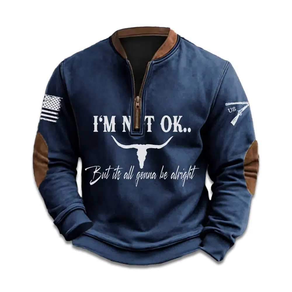 Mens Im Not Ok But Its All Gonna Be Alright Printed Sweatshirt 3 Mens Im Not Ok But Its All Gonna Be Alright Printed Sweatshirt 3