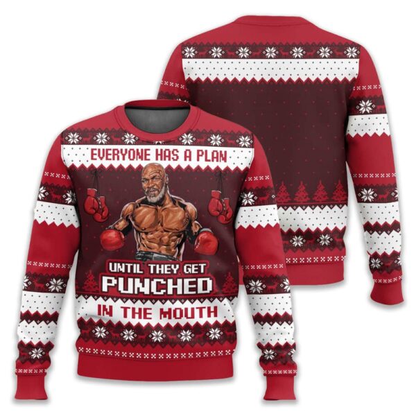 Mike Tyson Everyone Has A Plan Until They Get Punched In The Mouth Ugly Christmas Sweater